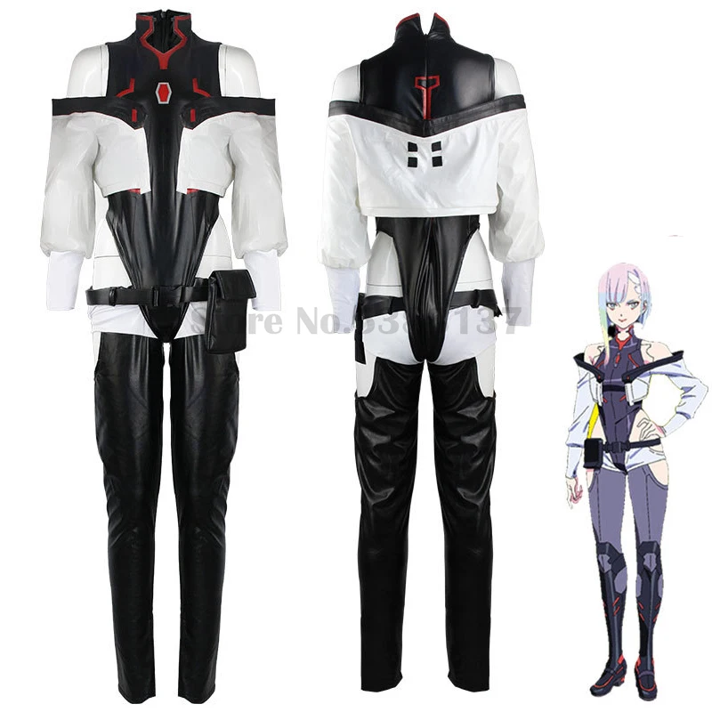 Role Play Anime Cyberpunk Edgerunners Lucy Cosplay Costume for Women Bodysuit Jumpsuits Jacket Wig Suit Halloween Party Outfit