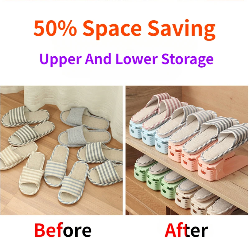 

1/5/10pcs Adjustable Shoe Organizer and Storage Save 50% Space Zapatero Organizador De Zapatos Shoes Rack Rangement Chaussures