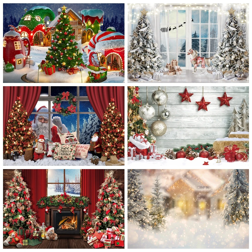 Зимний Рождественский фон игрушки медведь Рождественская елка подарки серый