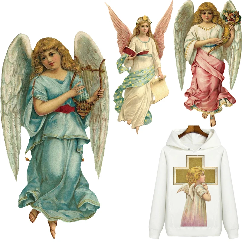 

Angel Wings Christianity Iron on Transfers for Clothing Thermoadhesive Patches Fusible Patch for Clothes Stickers Cheap Applique