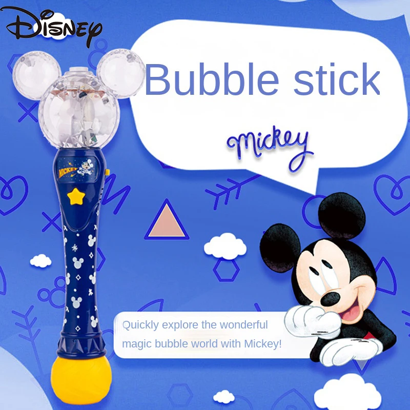 

Disney Spring Outdoor Activities Blowing Bubble Wand Mickey Minnie Music Lighting Magic Not Leak Liquid Continuous Girl Gift Toy