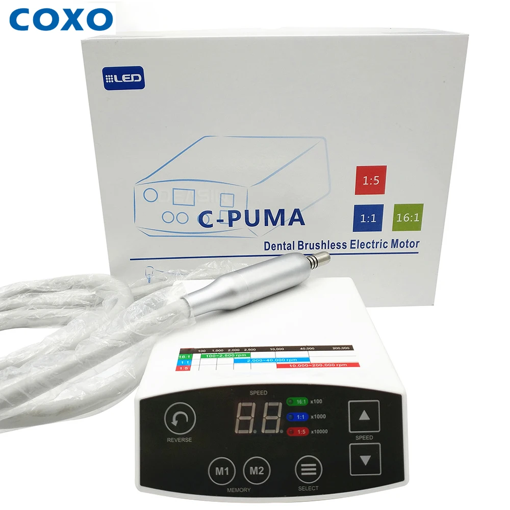 Стоматологический электродвигатель COXO C-PUMA, крутящий момент: 3,5 Н·см, бесщеточный микромотор с LED-подсветкой, стоматологическое медицинское оборудование. (art.: 3920dcdeb7b47) - 3920dcdeb7b47