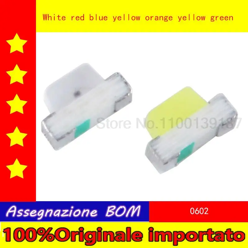 100pcs/lot 0602 SMD LED side light Bai Honglan yellow orange