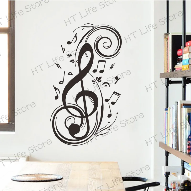 

Musical Notes Wall Stickers Game Music Headphone Game Music Lovers Give Boys And Girls Room Door Decoration Vinyls Decals Gifts