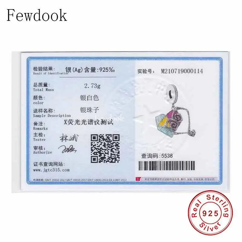 Подвеска для оригинального браслета ожерелье из серебра 925 пробы Сердце Любви