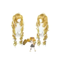 game anime cosplay angelas wonderful journey wig comics jk girl double ponytail wavy curly wig cosplay heat resistant synthesis