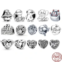 sell at a low price 925 silver heart beaded fit pandora original prata bracelet for women beads ladies exquisite diy jewelry