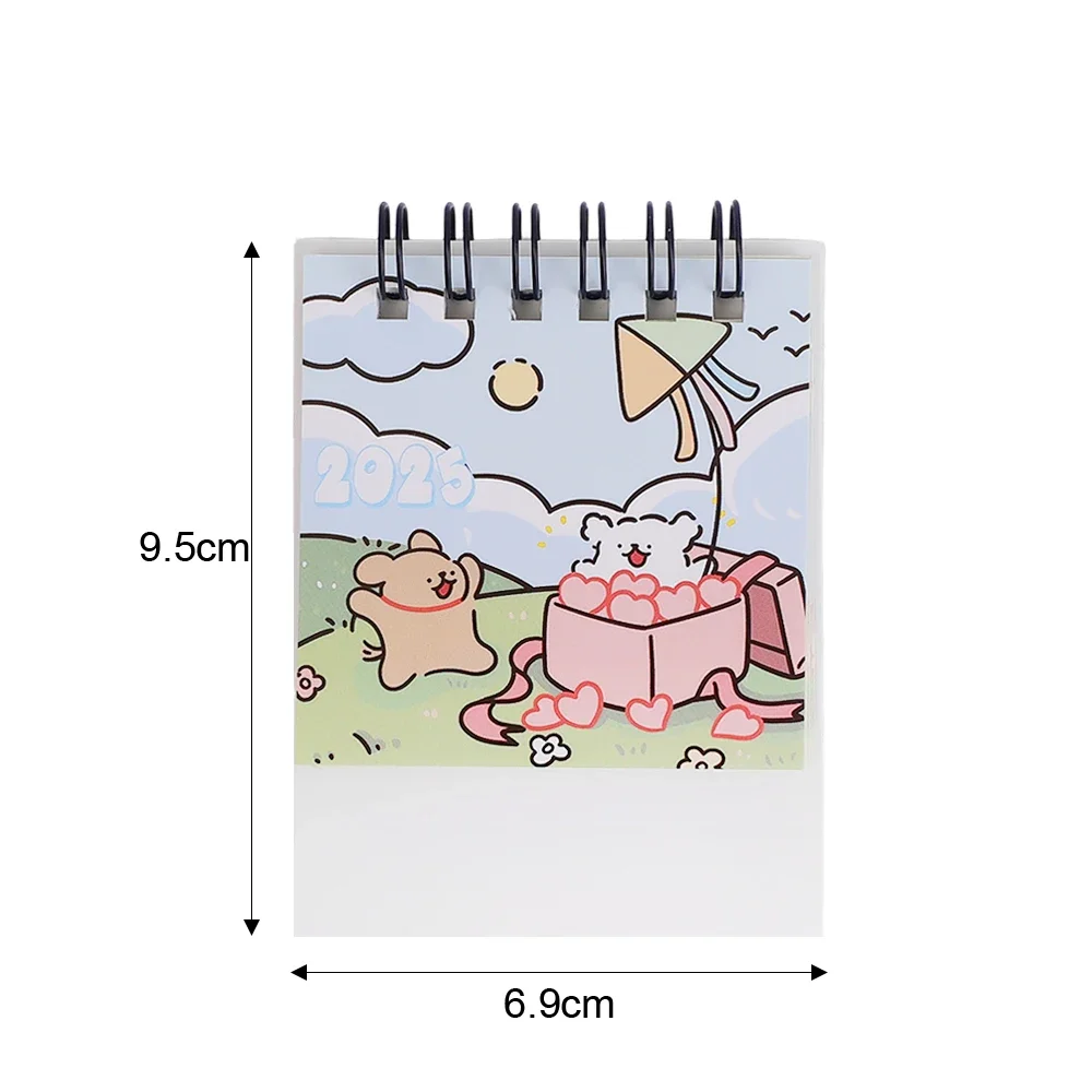 

Мини-настольный календарь с милой собакой на 2025 год, планировщик катушек, мультяшный настольный календарь, ежедневная организация, список дел, календарь катушки на 2025 год, домашний календарь