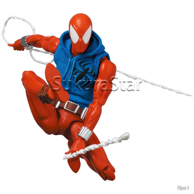 Фото 【В наличии】Коллекционная фигурка Medicom Toy MAFEX No.268 Scarlet Spider Ben Reilly, комикс-версия, подвижная, от Marvel, подарок №5