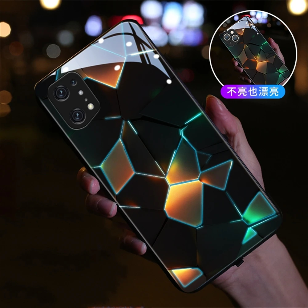 

Luxury Geometry LED Light Glowing Luminous Phone Case For XiaoMi 13 12 11 Pro Ultra RedMi K60 K50 K40 Poco F3 Free Shipping!