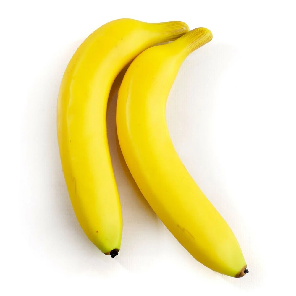 

2Pcs 20cm Artificial Banana Fake Plastic Fruit Display Photography Props Home Decoration Supplies Ornament Simulated Banana