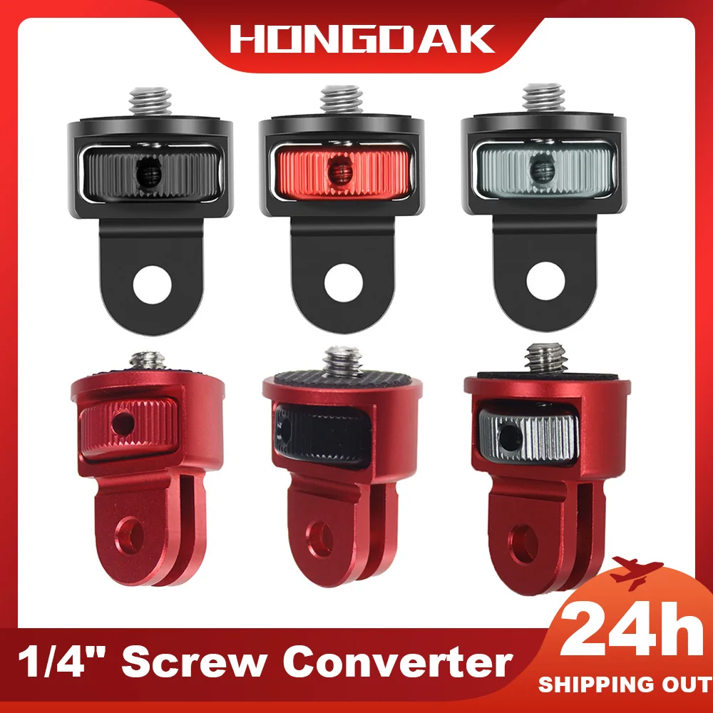 

Universal 1/4" Screw Converter Tripod Aluminum Alloy 360°Adapter For Gopro 11 10 9 8 Insta360 One X3 X2 Action Camera Accessory