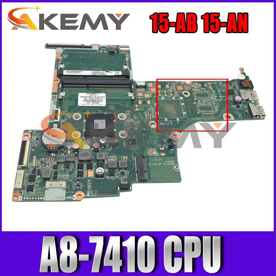 

Материнская плата 810972-601 810972-501 для ноутбука HP Pavilion 14-AB AM7410, DA0X22MB6D0 DDR3 Материнская плата для ноутбука