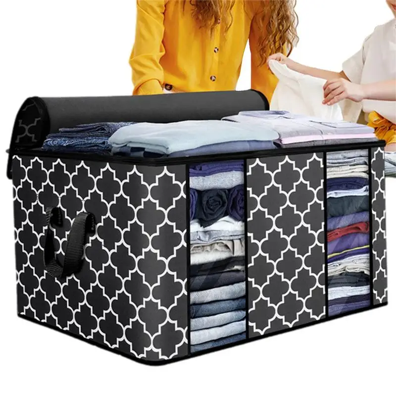 

Comforter Storage Bag With Sturdy Handle Foldable Clothes Storage Bags Bins Large Containers For Bedroom Closet Dorm Sweater