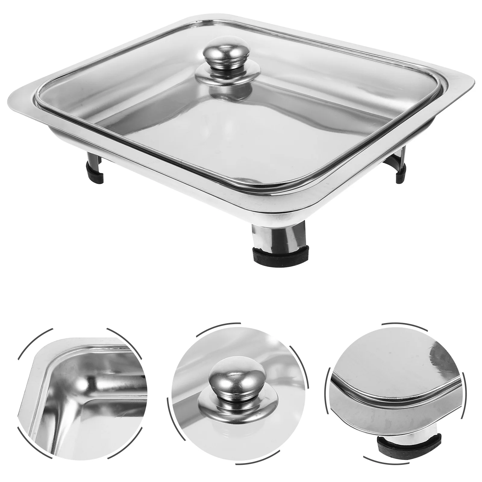 

Banquet Foods Service Serving Tray Lid Buffet Food Holder Metal Tray Steel Buffet Bracket Chafing Stand