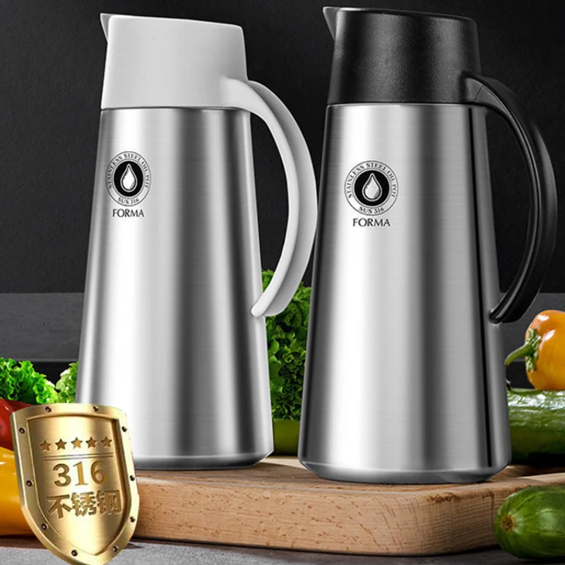 

Stainless Steel Oiler Automatic Opening and Closing Household Kitchen Oil Bottle Oil Tank Leak-Proof Soy Sauce Bottle