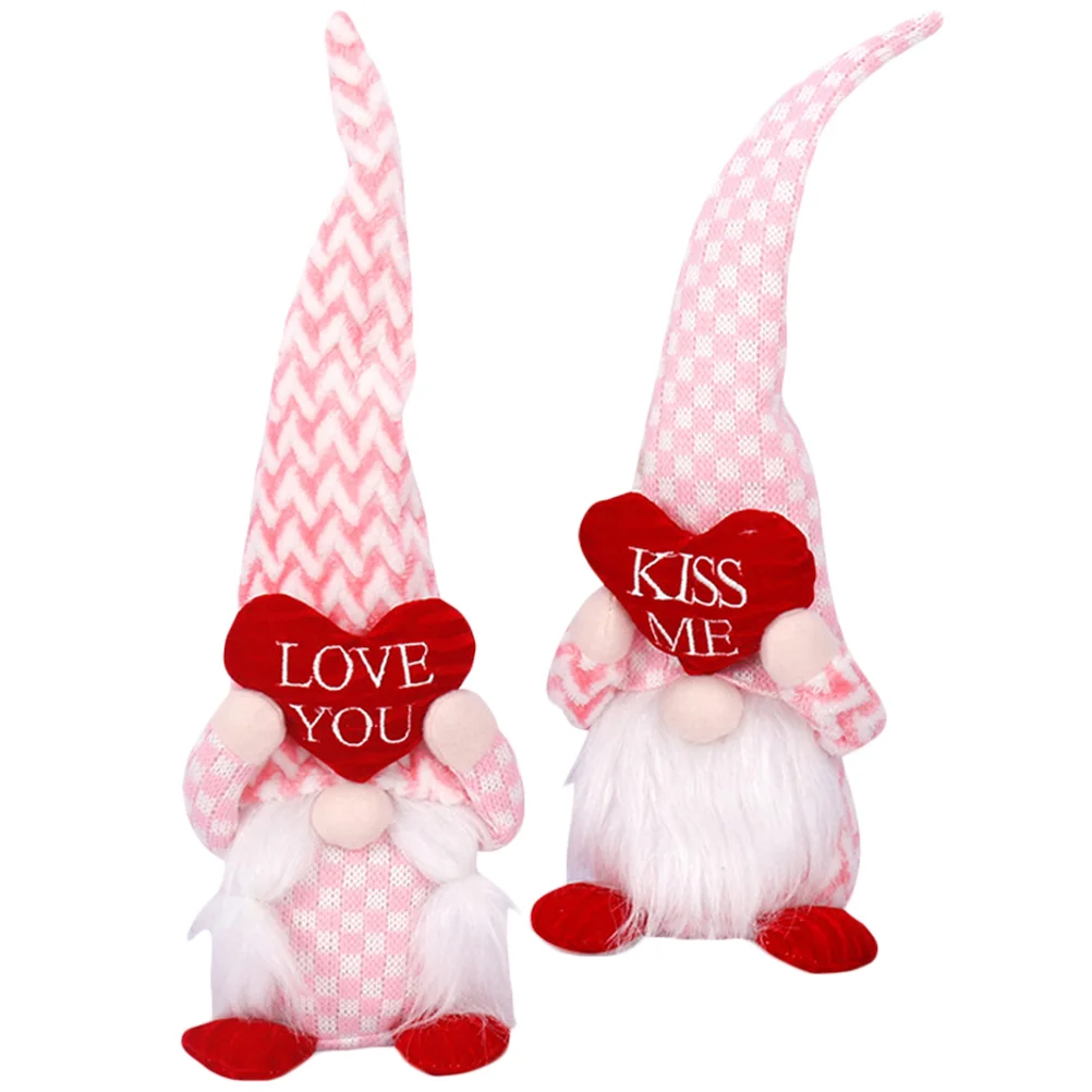 

2pcs Decorative Valentine's Day Gnome Rudolph Gnome Party Layout Prop