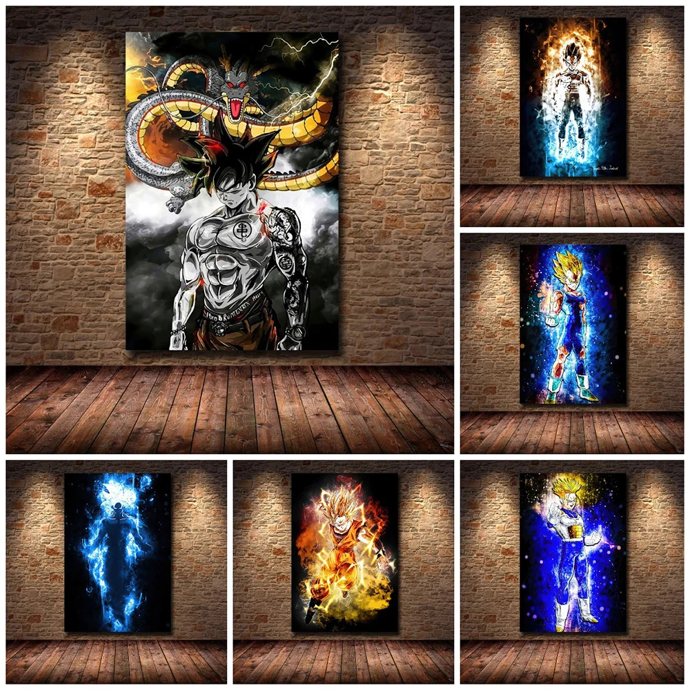 

Dragon Ball Canvas Poster Print Image Goku Anime Wall Mural Art Prints Kids Bedroom Decor Living Room Home Painting