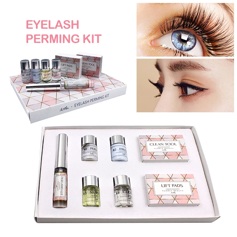 

Mini Eyelash Perm Glue Set Perm Agent Fixative Nourishing Agent Cleaner Y-shaped Brush Shaping Pad Perm Agent Makeup Tool TSLM1