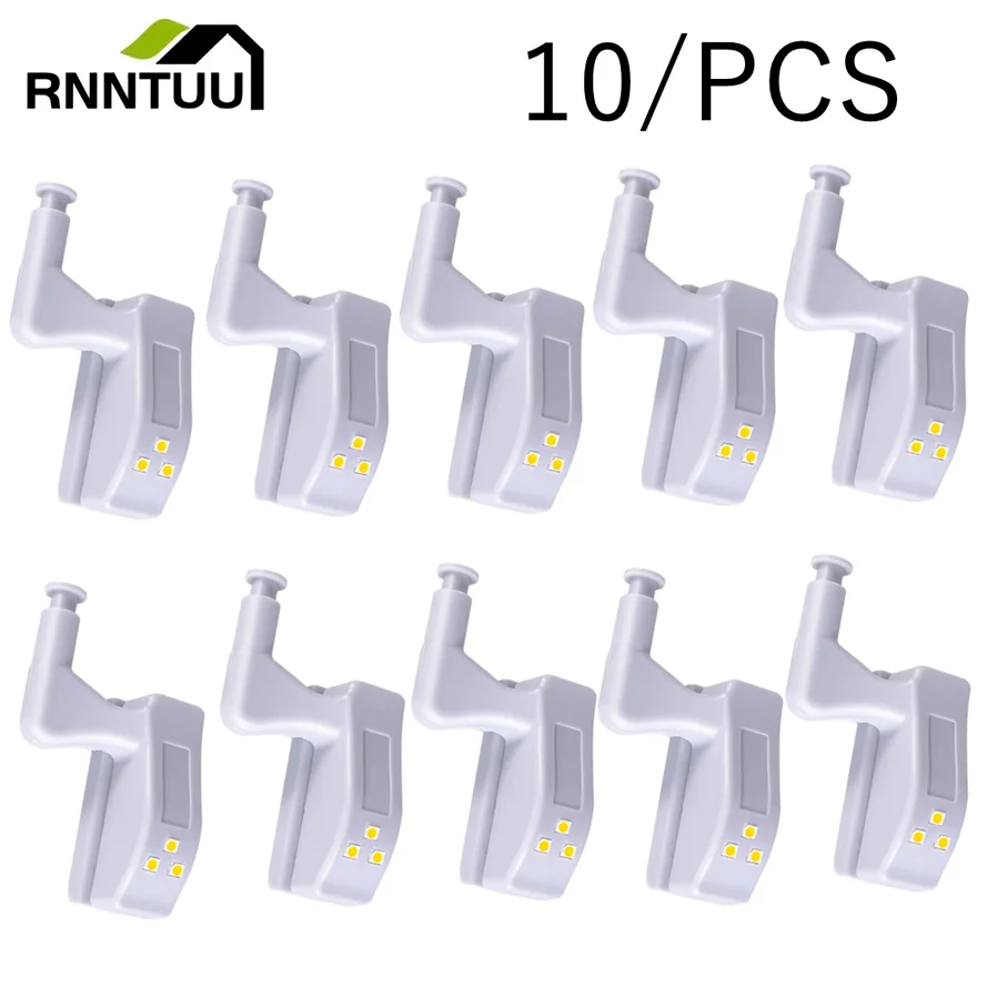 RnnTuu LED Inner Hinge Lamp Under Cabinet Lights Universal Wardrobe Cupboard Sensor Lights for Bedroom Kitchen Closet Night Lamp