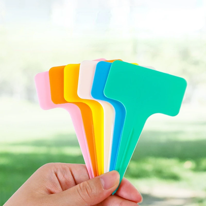 

100 Pcs T-Shape Plastic Plant Tags Waterproof Flower Seed Varieties Tagging Marker Garden Labels Plaques For Plants Sign