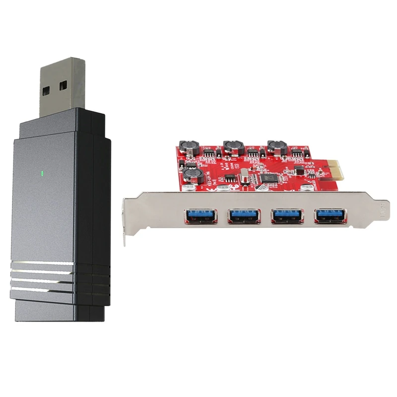 

USB Wi-Fi адаптер 1300 м, USB 2,4, 3,0G + быстрая сетевая карта, приемник Wi-Fi BT5.0 и переходная карта PCI-E-USB, 1 шт.