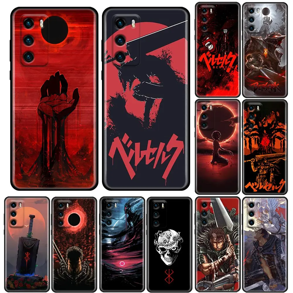 

Funda Coque Phone Case for Huawei P10 P20 P30 P40 P50 P50E P Smart 2021 Pro Lite 5G Plus Case Capa Cover Berserk Guts Anime Zod