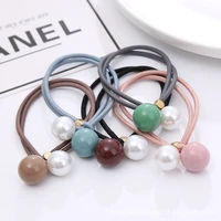 1pcs adjustable pearl two colors hair accessories simple rubber band high elastic headrope accessories wholesale