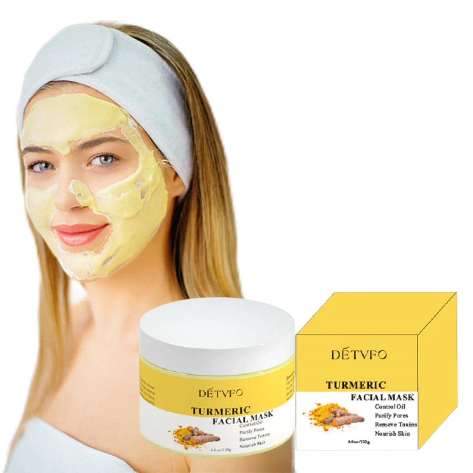 

Куркума, маска для ухода за кожей, маска, увлажняющая маска для лица, осветляющая глина для лица, для контроля жирности, Глубокая очистка