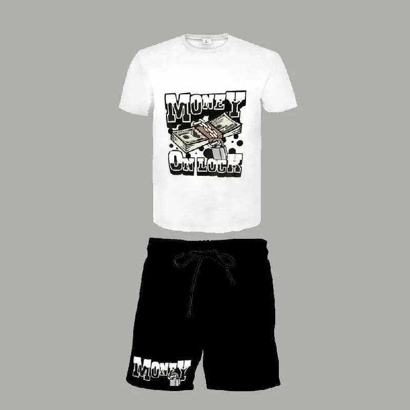 Designer Mens Tracksuits Summer Sports Outfits 2 Piece Pants Set Pattern Printed Short Sleeve T Shirt And Shorts Leisure Suit