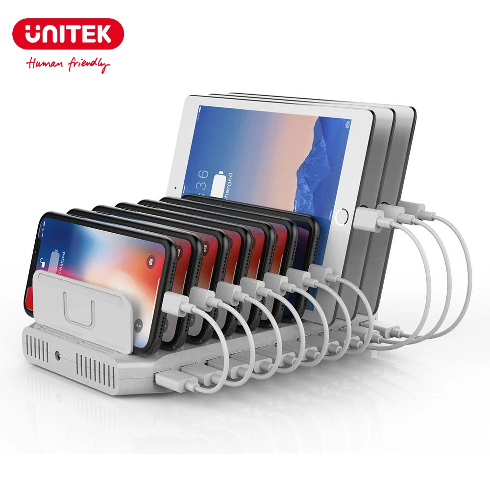Настольная USB-зарядка Unitek, 10 портов, 60 Вт