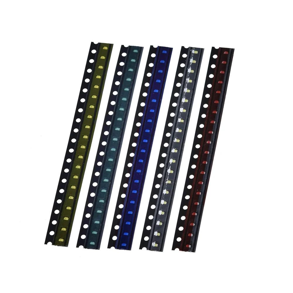 

100 шт., светоизлучающие диоды, красный, зеленый, синий, желтый, белый свет, набор в ассортименте 13x18x0603 см