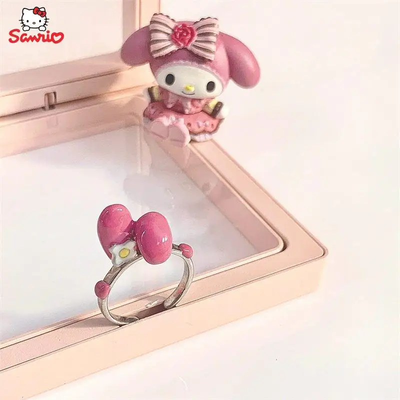 

2023 Kawaii Melody Ring аниме мультфильм Sanrio Mymelody серия ушей Кольцо женское розовое кольцо студенческие Украшения Кольца для девочек ювелирные изделия в подарок