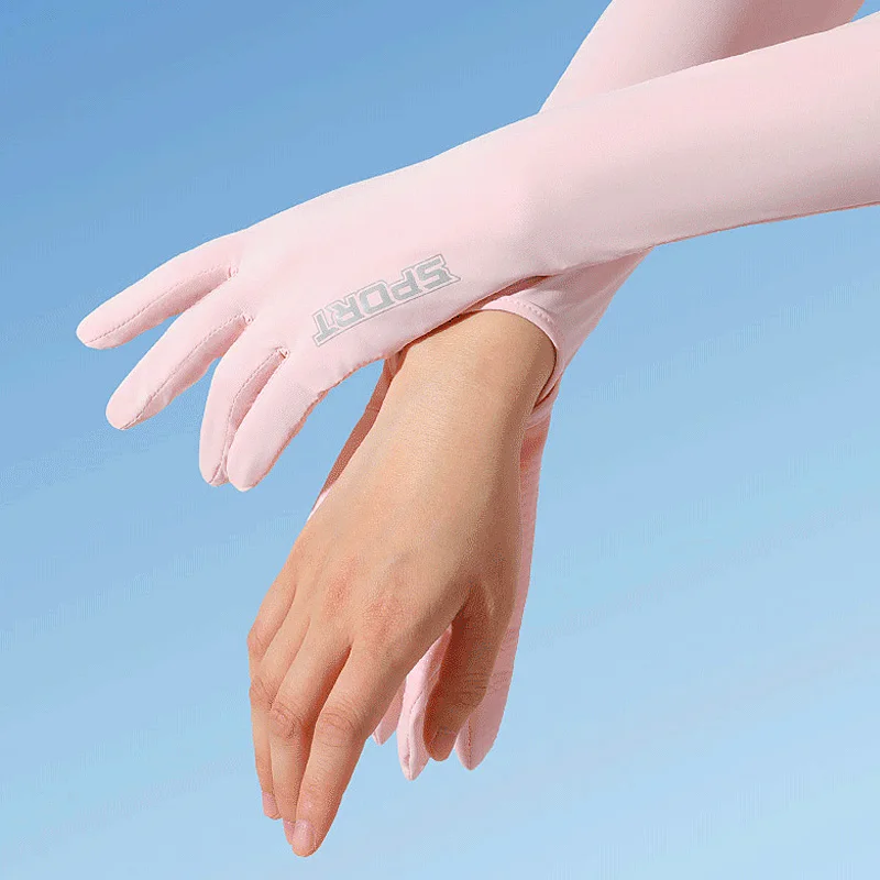 

Anti-UV Long Gloves for Women Ice Silk Non-slip Breathable Cutout Sleeve Shade Outdoor Summer Sun Protection Riding