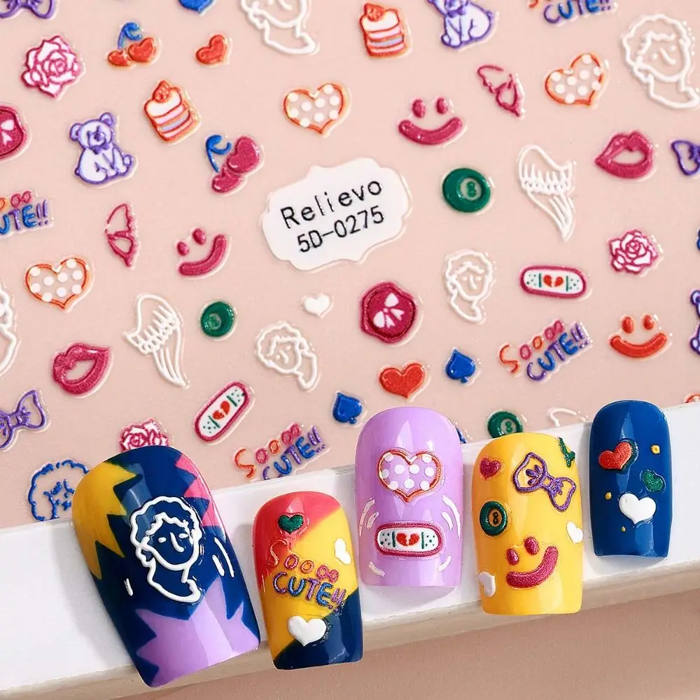 Наклейки для ногтей с китайским драконом на Новый год и новый наклейки бантом