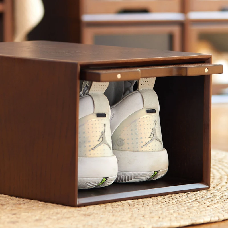Solid Wood Shoe Cabinets Sock Box Home Living Room Furniture Dustproof Rack Luxury Drawer Type Storage Shoes Organizers |