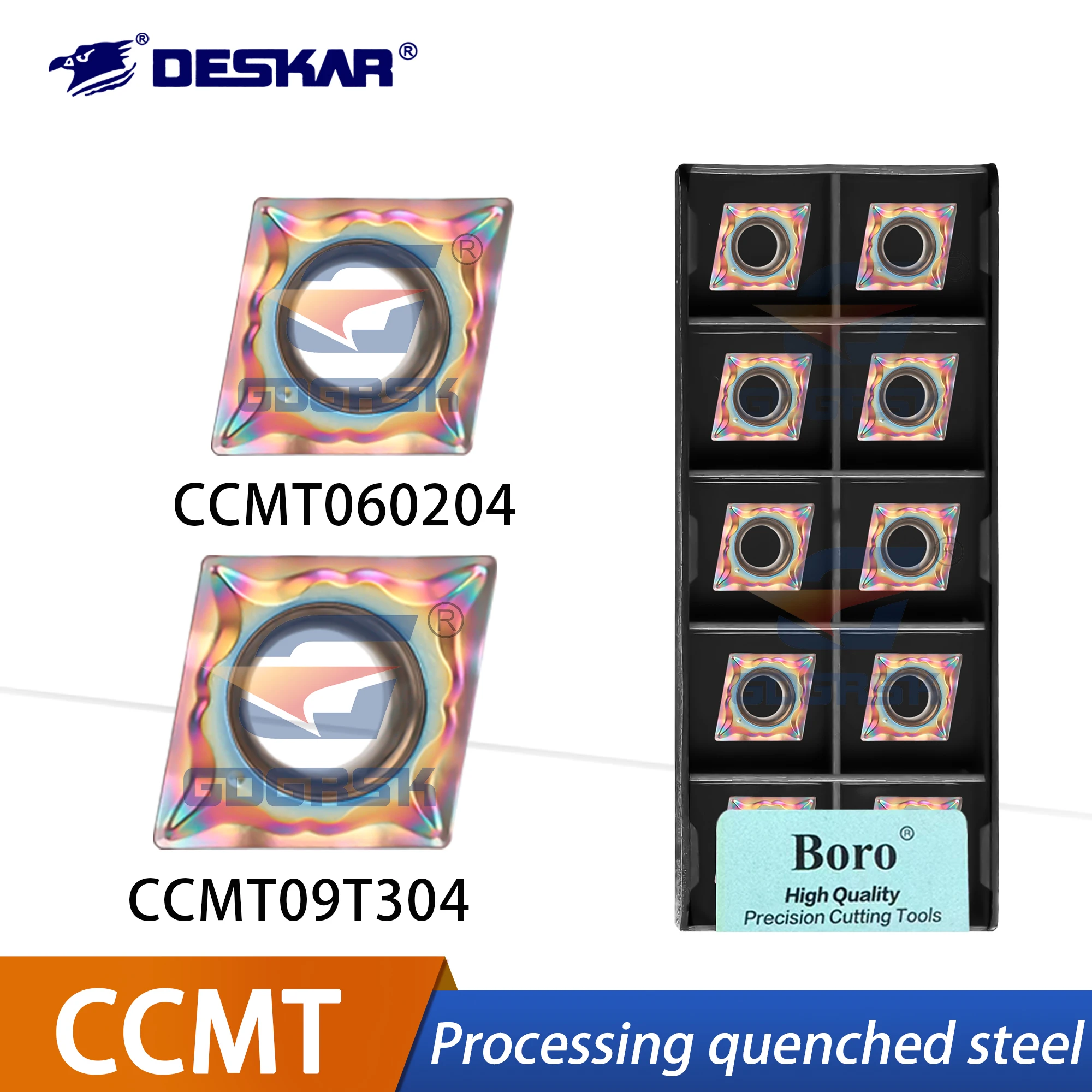 

DESKAR 100% оригинальный токарный станок с цветными лезвиями CCMT09T304/08-LM CCMT060204/08-LM TF918 Специальные расточные треугольные лезвия из закаленной стали