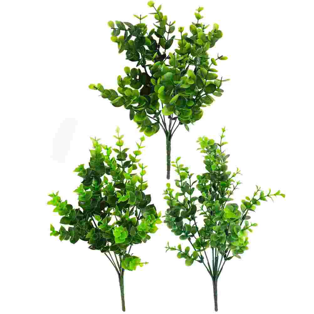 

Artificial Green Plants Simulation Eucalyptus Leaf Faux Stem Fake Decors Branch