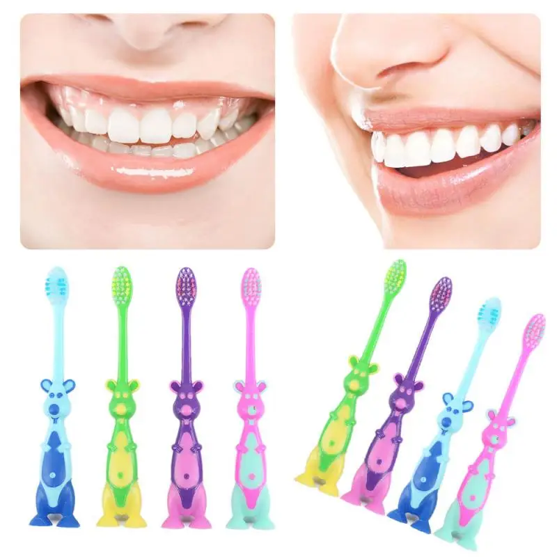 

Kids Cartoon Toothbrush Soft Bristles and Anti Slide Handle Stand-up Bottom Safe and Fun Teeth Cleaning Oral Care
