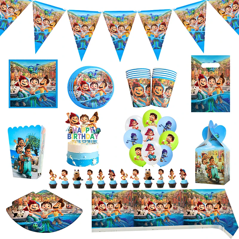 

Disney Luca тематическая вечеринка на день рождения декоративные принадлежности, бумажный стаканчик, тарелка салфетки, баннер для торта, детски...