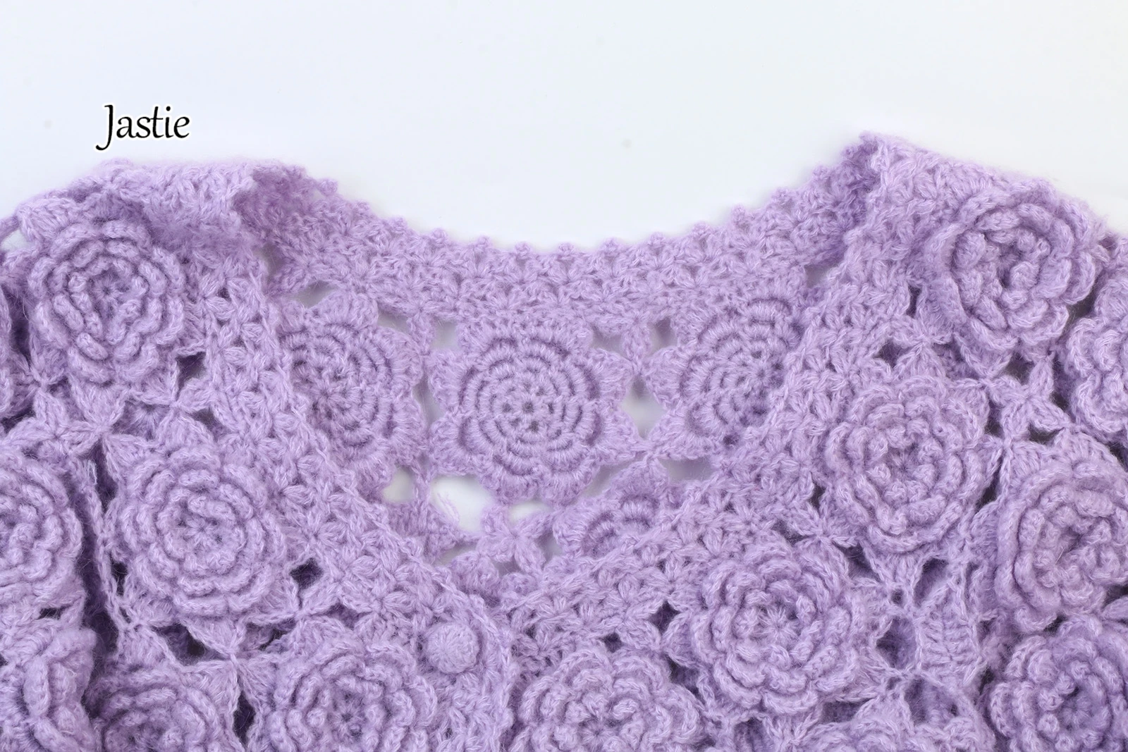 Женский мохеровый свитер Jastie фиолетовый с длинными рукавами и трехмерным