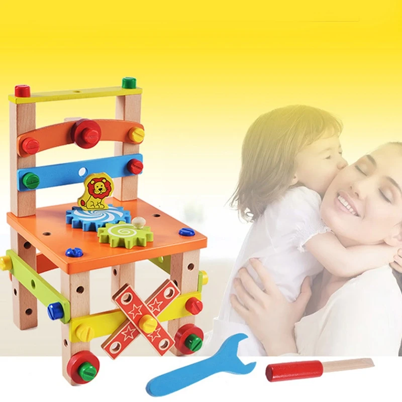 Игрушка-конструктор Монтессори с имитацией стула для творчества