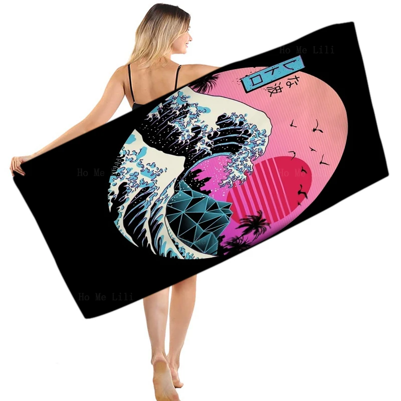 

Japan Great Wave Sea Red Sun Retro Monster Anime Mount Fuji Ukiyo-e Style Quick Drying Towel By Ho Me Lili Fit For Fitness