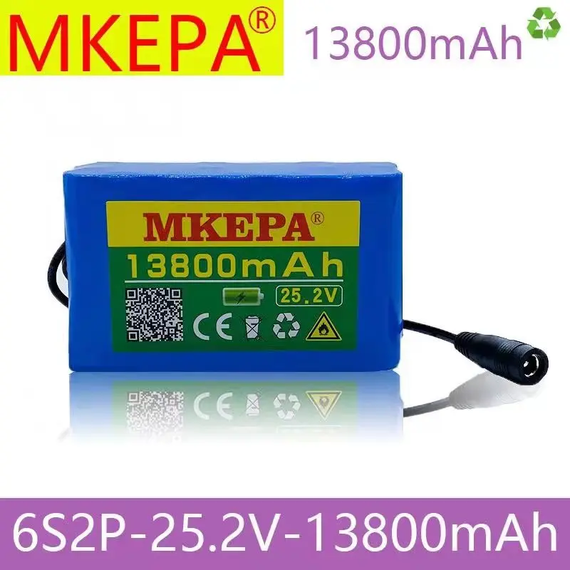

6s2p 24 В 18650 Ач 25,2 к литиевому аккумуляторному блоку 13800 в мАч Электрический аккумулятор для велосипеда
