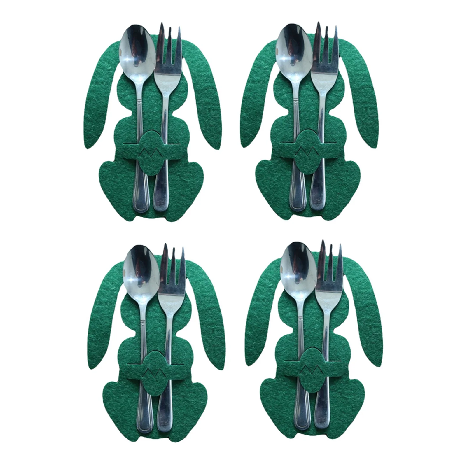 Happy Easter Yellow Knife And Fork Bag Cute Bunny Chopsticks