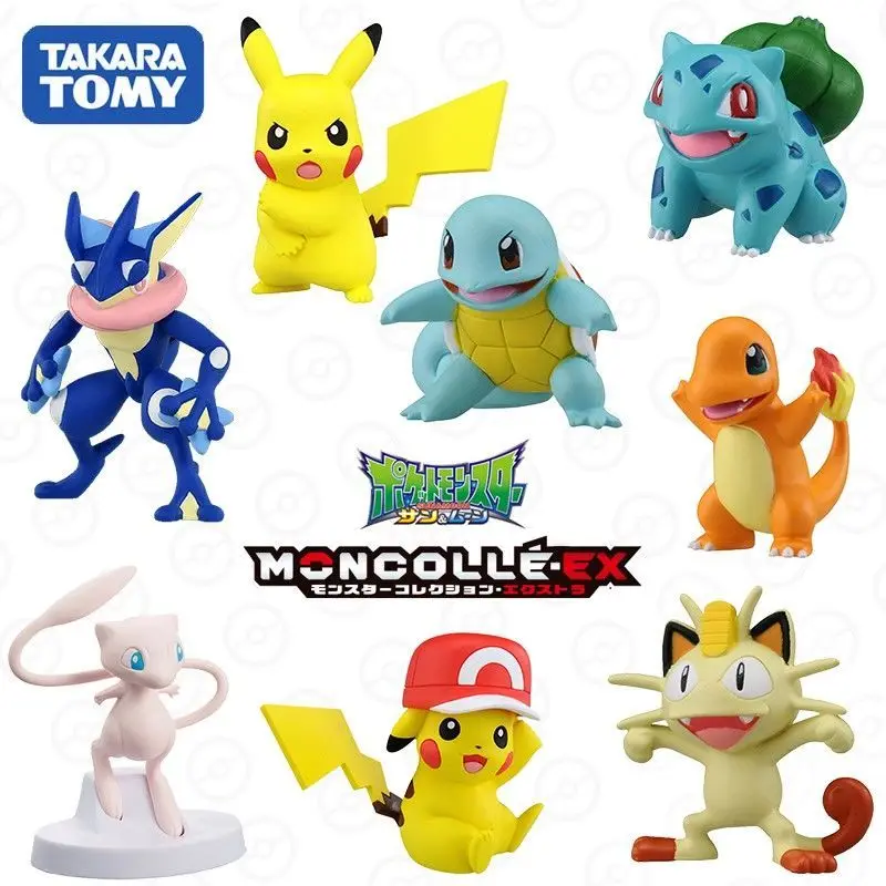 

Tomy Pokemon Pikachu Bulbasaur Doll Toy Figure Model Ornament Rowlet Chimchar Cinderace Elves Boys Figure Series Child Gift