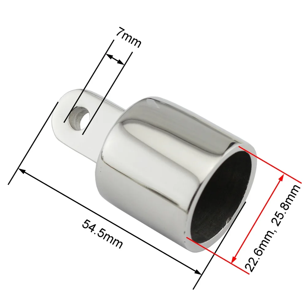 2 шт. верхняя крышка из нержавеющей стали 316 фитинги для бимини 22 мм 25 зеркальная