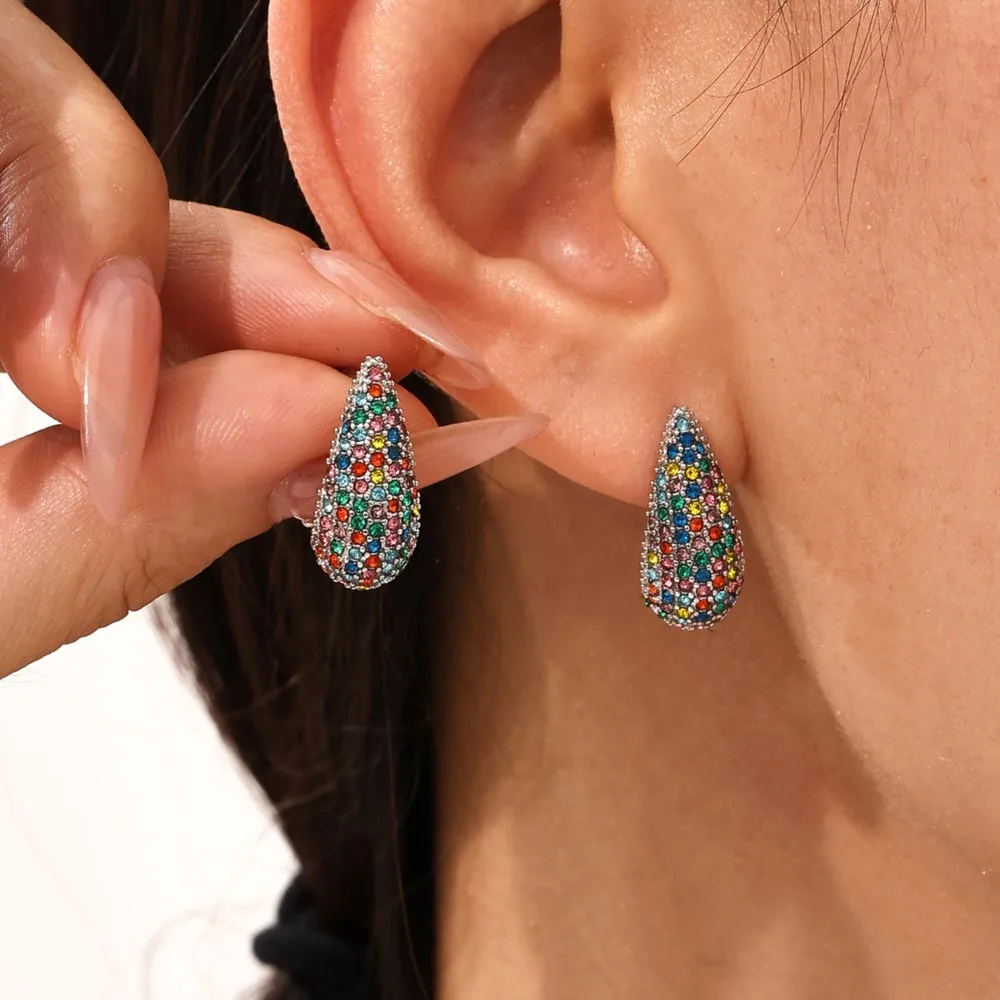 Женские серьги-гвоздики из нержавеющей стали с покрытием 18-каратного золота и