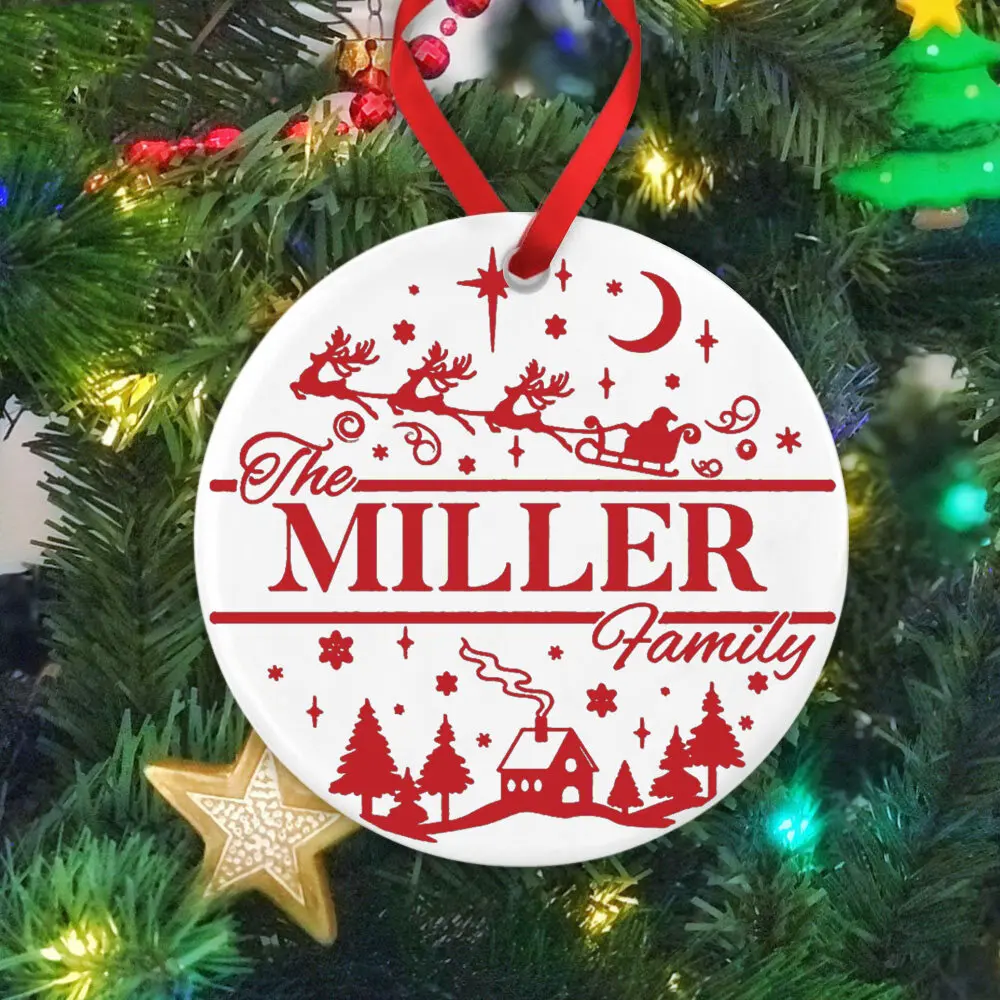 Рождественское семейное имя орнамент кулон рождественская вечеринка декор