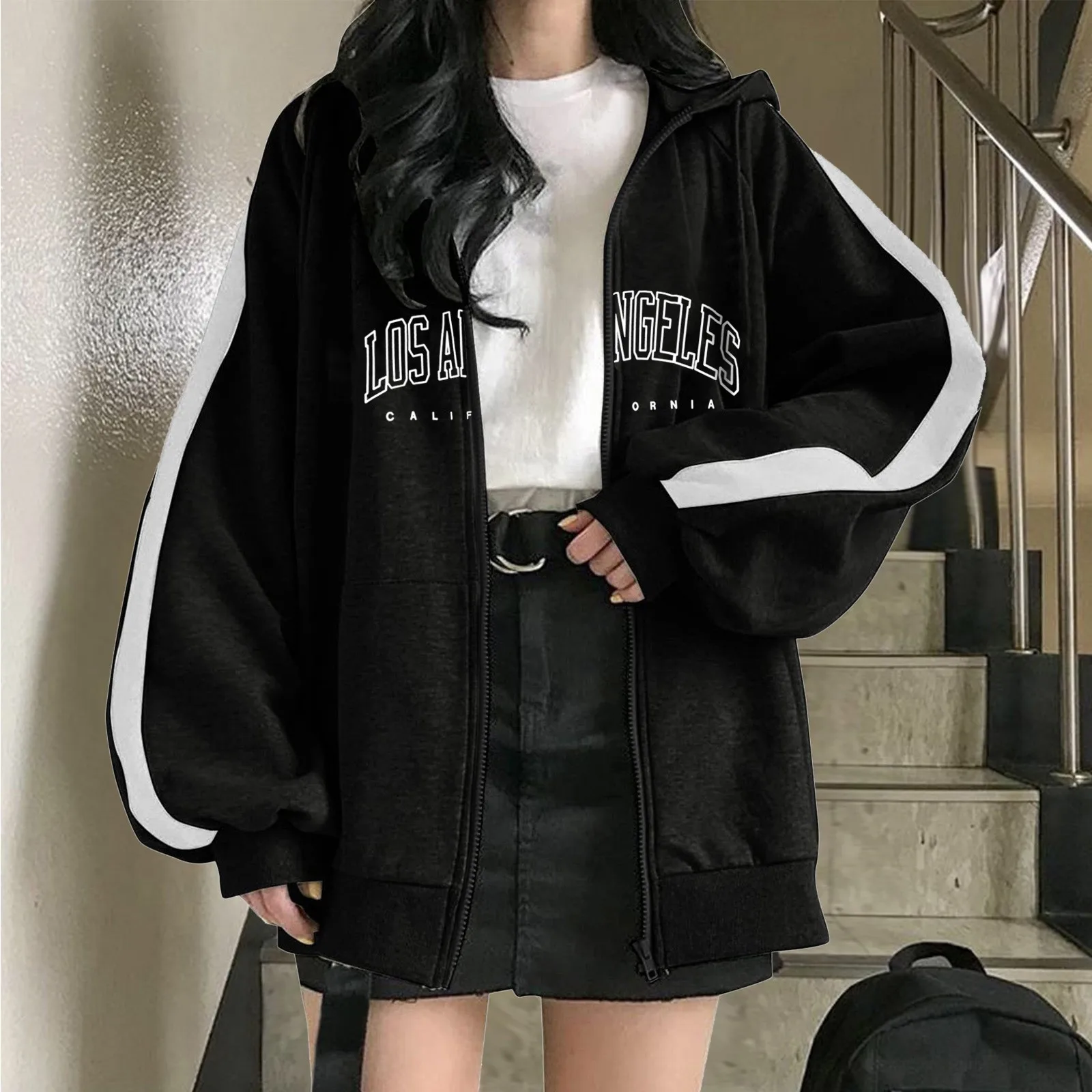 

Fashion Jacket Letter Print Hoodie Oversized Hoodies Sweatshirts Korean Style Y2k Hoodies Women's Sweatshirt Streetwear Sudadera